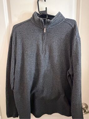Van Heusen Men's Dark Gray Half-Zip Sweater